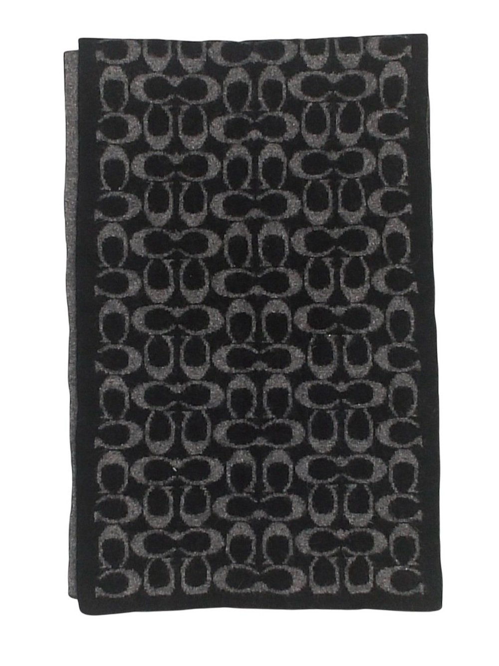 Coach Black & Gray Signature Jacquard Scarf c logo